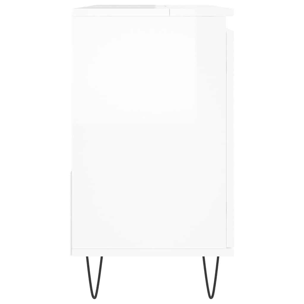 vidaXL Ντουλάπι Μπάνιου Γυαλιστερό Λευκό 65x33x60 εκ. Επεξεργ. Ξύλο