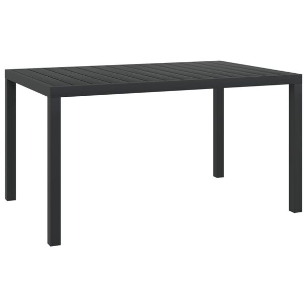 vidaXL Τραπέζι Κήπου Μαύρο 150 x 90 x 74 εκ. από Αλουμίνιο / WPC