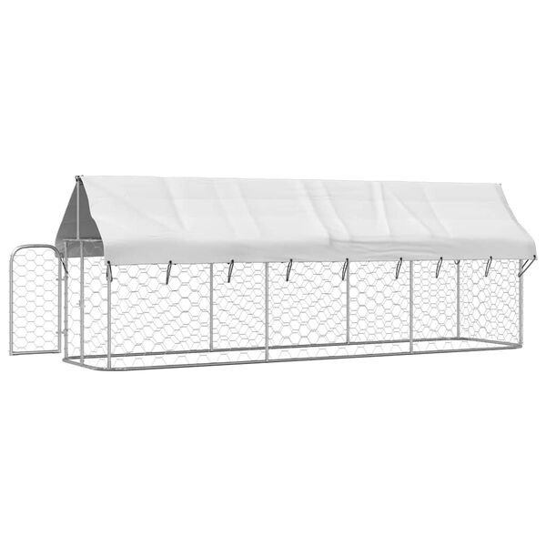 vidaXL Κλουβί Σκύλου Εξωτερικού Χώρου 400 x 100 x 150 εκ. με Στέγαστρο