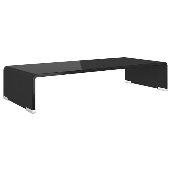 vidaXL Βάση Τηλεόρασης/Οθόνης Μαύρη 60 x 25 x 11 εκ. Γυάλινη