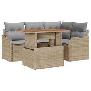 vidaXL &Sigma;&epsilon;&tau; &Kappa;&alpha;&nu;&alpha;&pi;έ &Kappa;ή&pi;&omicron;&upsilon; &mu;&epsilon; &alpha;&pi;&omicron;&theta;ή&kappa;&epsilon;&upsilon;&sigma;&eta; 5 pcs &Mu;&pi;&epsilon;&zeta; &Pi;&omicron;&lambda;&upsilon; &rho;ά&tau;&alpha;&nu;