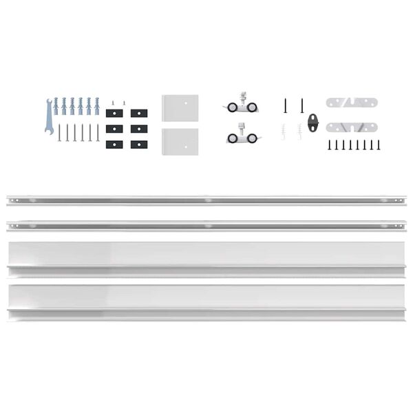 vidaXL Κιτ υλικού συρόμενης πόρτας 183 cm Κράμα αλουμινίου Sliver