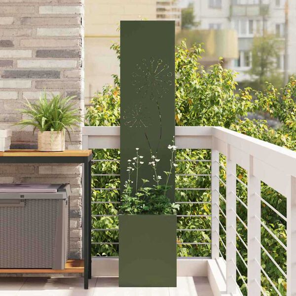 vidaXL Γλάστρα Κήπου με Διακοσμητική Πάνελ Λαδί 32 x 140 εκ.