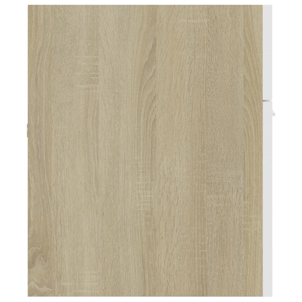 vidaXL Ντουλάπι Νιπτήρα Λευκό/Sonoma Δρυς 100x38,5x46 εκ. Επεξ. Ξύλο