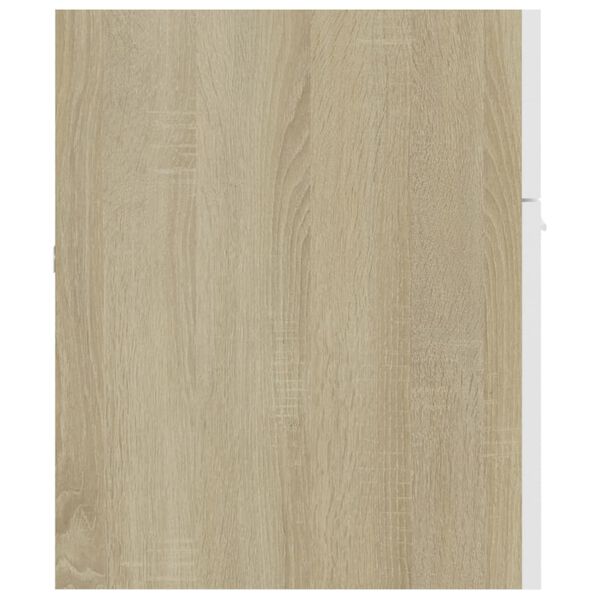 vidaXL Ντουλάπι Νιπτήρα Λευκό/Sonoma Δρυς 100x38,5x46 εκ. Επεξ. Ξύλο