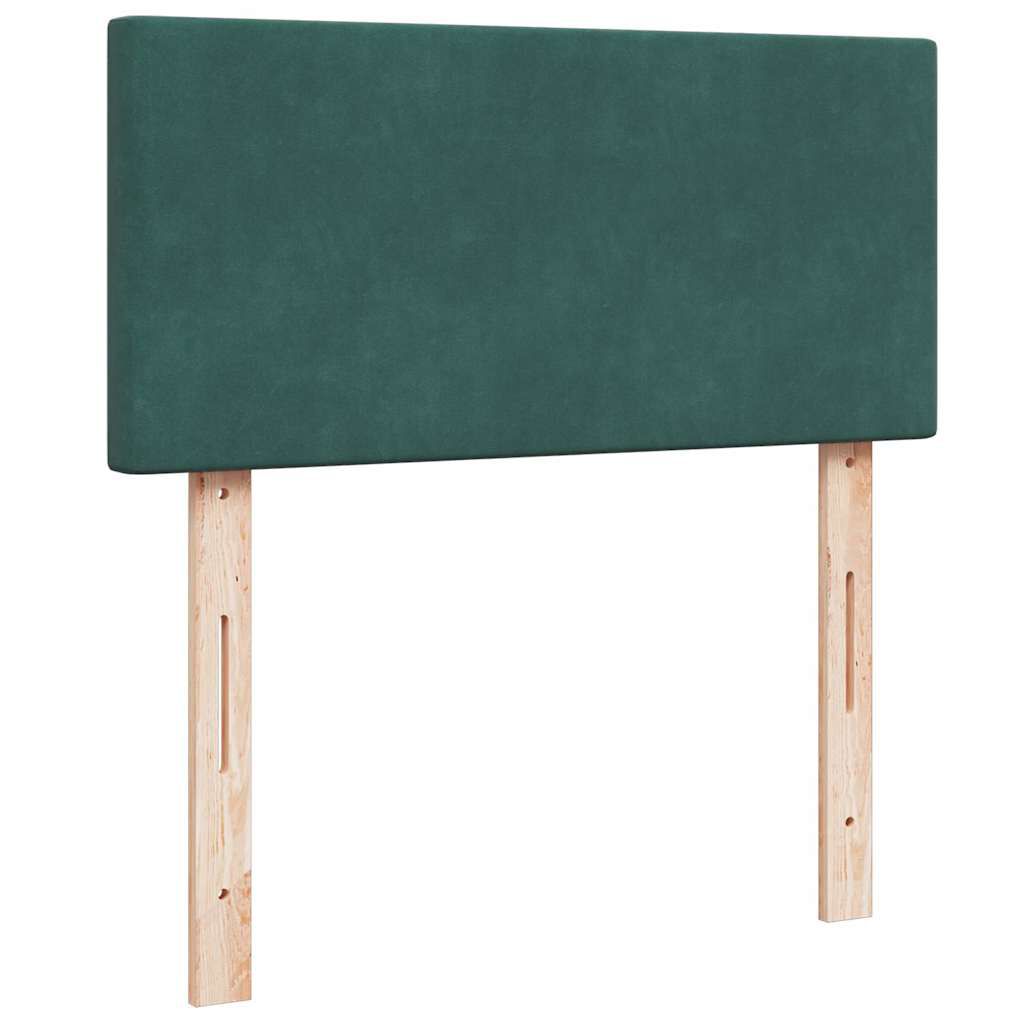 vidaXL Οθωμανικό κρεβάτι με στρώμα & LEDs Dark Green 80x200cm Velvet