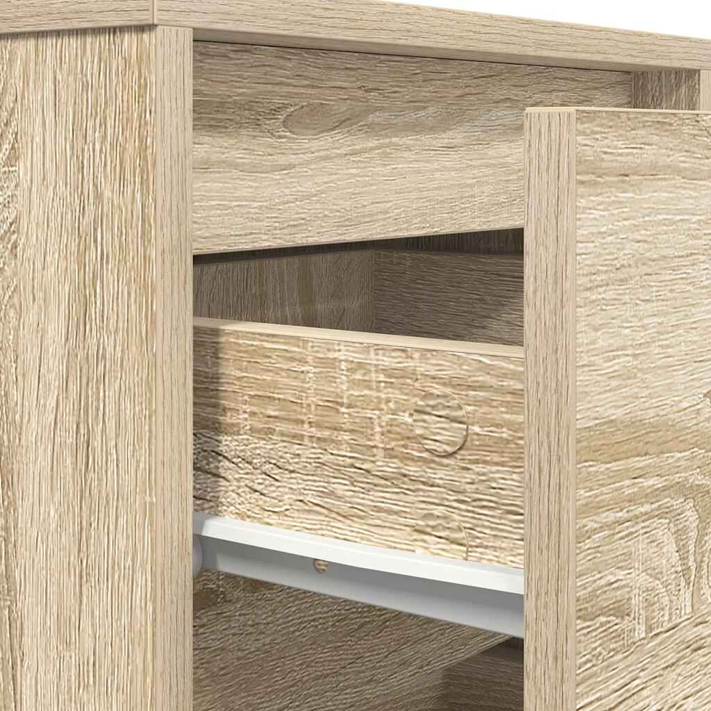 vidaXL Κομοδίνα με φώτα LED 2 τεμάχια Sonoma Oak 38x34x50 cm