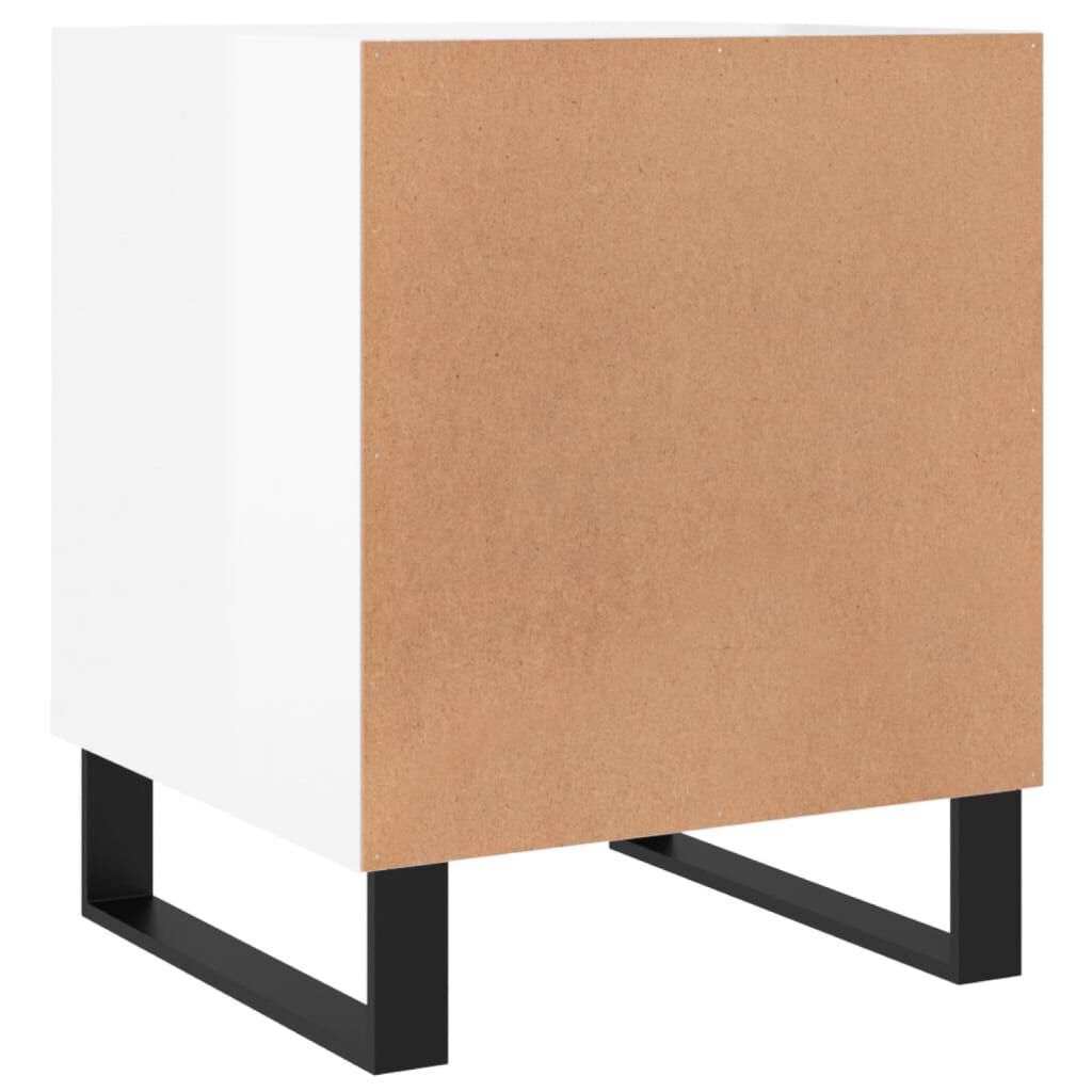 vidaXL Κομοδίνα 2 τεμ. Γυαλ. Λευκό 40 x 40 x 50 εκ. από Επεξεργ. Ξύλο