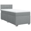 vidaXL Κρεβάτι Boxspring με Στρώμα Ανοιχτό Γκρι 80x200 εκ. Υφασμάτινο