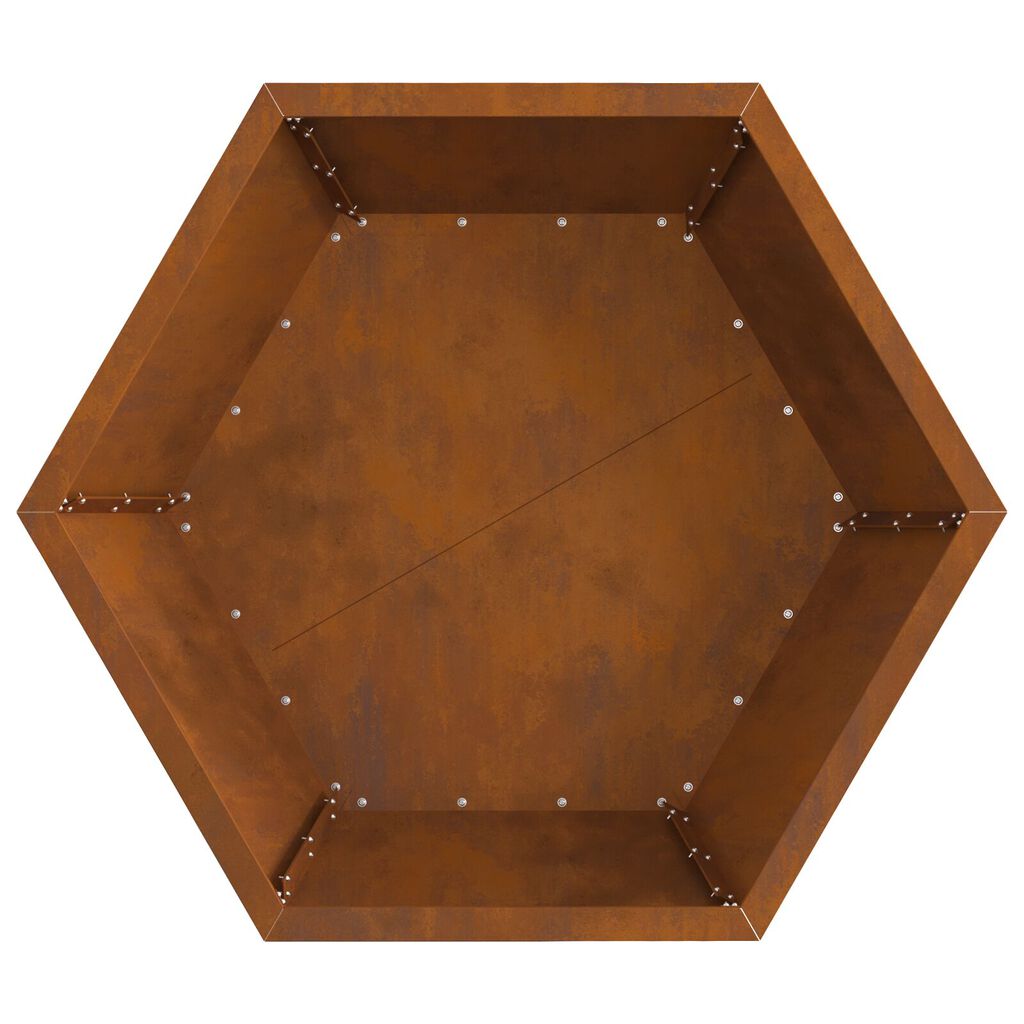 vidaXL Εστία Φωτιάς Εξαγωνική 75x75x28 εκ. Ανοξείδωτο Χάλυβα