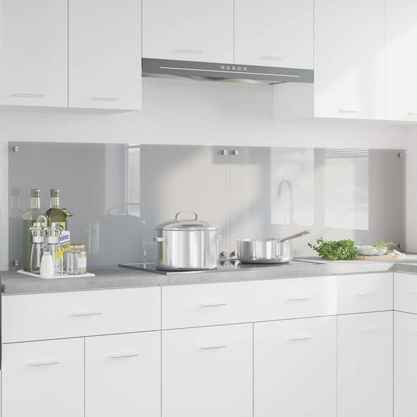 vidaXL Πίσω Πάνελ Κουζίνας 2 pcs Ανοιχτό γκρι 100 x 50 cm
