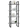 vidaXL Βιβλιοθήκη με 4 Ράφια Γκρι Sonoma 60x30x140 εκ. Επεξεργ. Ξύλο