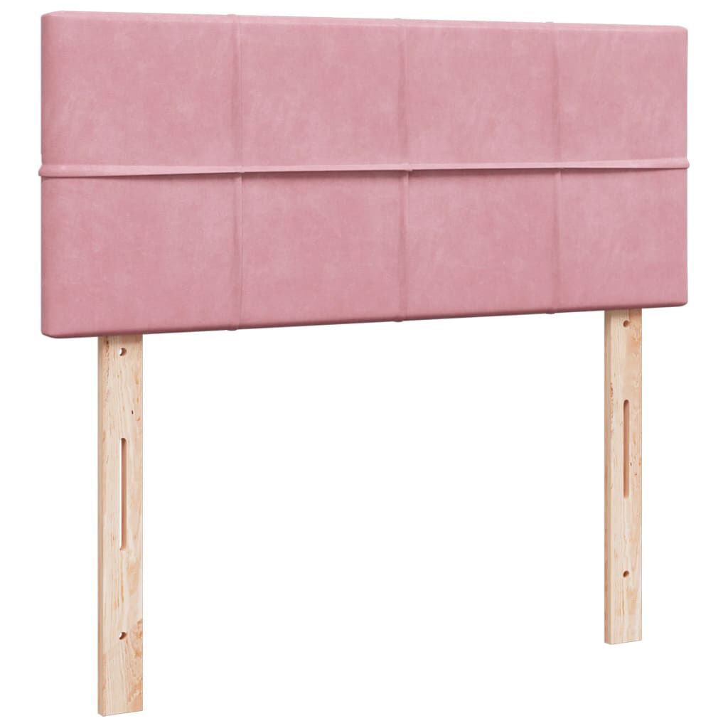 vidaXL Κρεβάτι Boxspring με Στρώμα Ροζ 120x200 εκ. Βελούδινο
