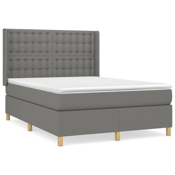 vidaXL &Kappa;&rho;&epsilon;&beta;ά&tau;&iota; Boxspring &mu;&epsilon; &Sigma;&tau;&rho;ώ&mu;&alpha; &Sigma;&kappa;&omicron;ύ&rho;&omicron; &Gamma;&kappa;&rho;&iota; 140x200 &epsilon;&kappa; &Upsilon;&phi;&alpha;&sigma;&mu;ά&tau;&iota;&nu;&omicron;
