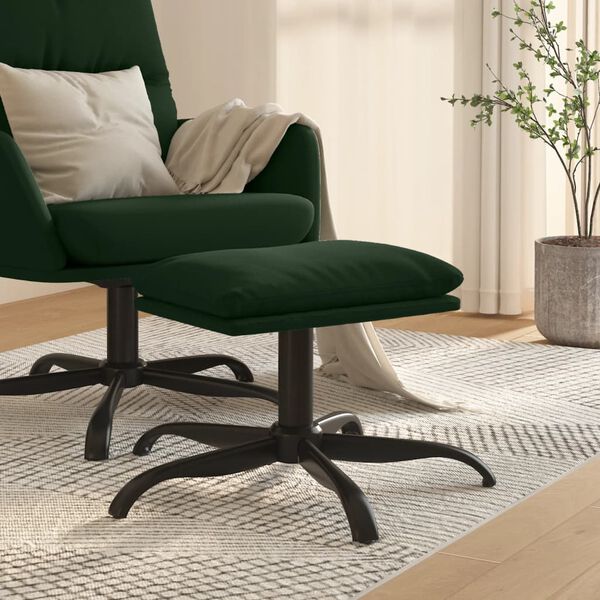vidaXL Υποπόδιο Σκούρο Πράσινο 60x60x36 εκ. Βελούδινο