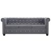 vidaXL Καναπές Τριθέσιος Chesterfield Γκρι 199 x 75 x 72 εκ. Βελούδο
