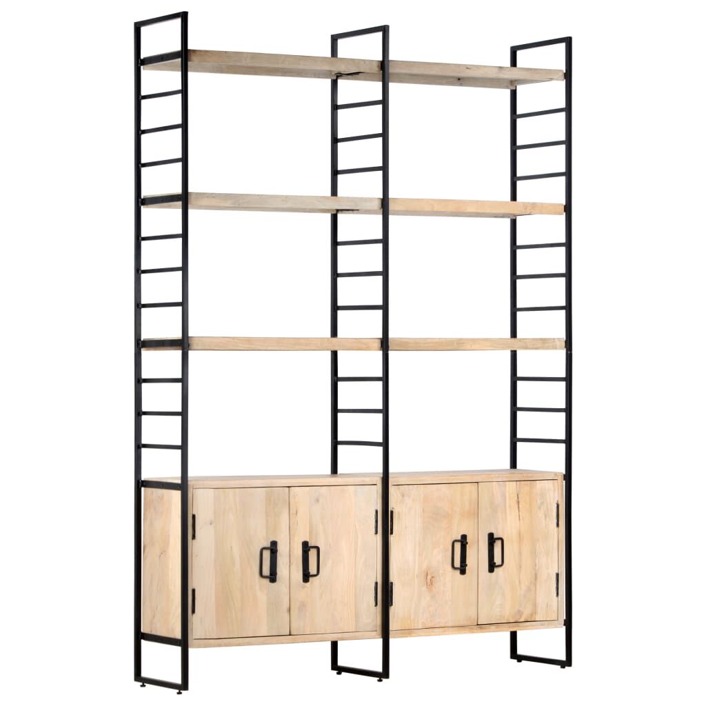 vidaXL Βιβλιοθήκη με 4 Επίπεδα 124 x 30 x 180 εκ. Μασίφ Ξύλο Μάνγκο