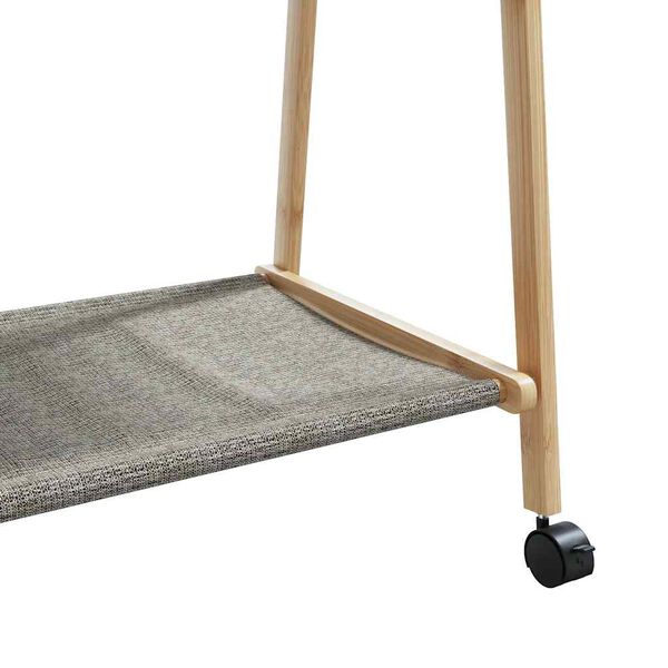 vidaXL Ράφι ρούχων με ράφια και ρόδες 106x34x106,5 cm Μπαμπού