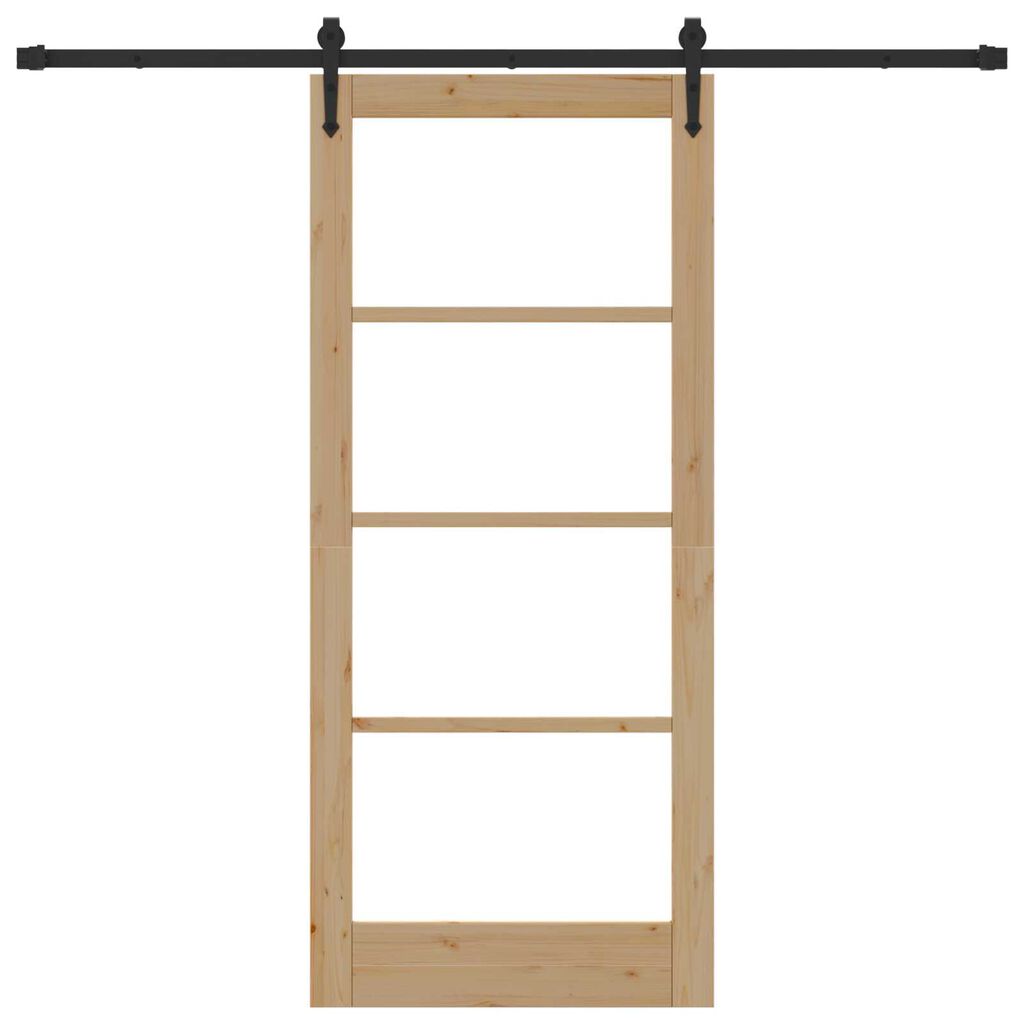 vidaXL Συρόμενη Πόρτα ORKDAL Καφέ 86 x 198.5 cm Ξύλο και μέταλλο
