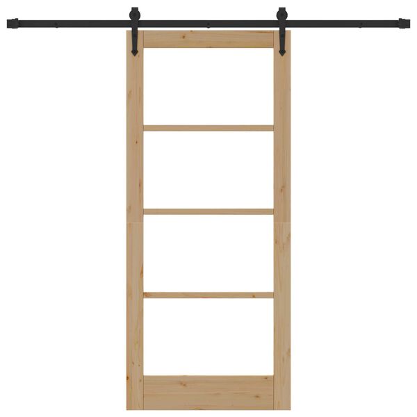 vidaXL Συρόμενη Πόρτα ORKDAL Καφέ 86 x 198.5 cm Ξύλο και μέταλλο