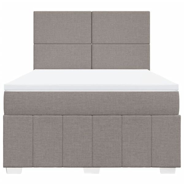 vidaXL &Kappa;&rho;&epsilon;&beta;ά&tau;&iota; Boxspring &mu;&epsilon; &Sigma;&tau;&rho;ώ&mu;&alpha; Taupe 140x200 &epsilon;&kappa;. &Upsilon;&phi;&alpha;&sigma;&mu;ά&tau;&iota;&nu;&omicron;