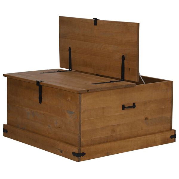 vidaXL Σεντούκι αποθήκευσης HALDEN 91x91x47 cm Ξύλο μασίφ πεύκο