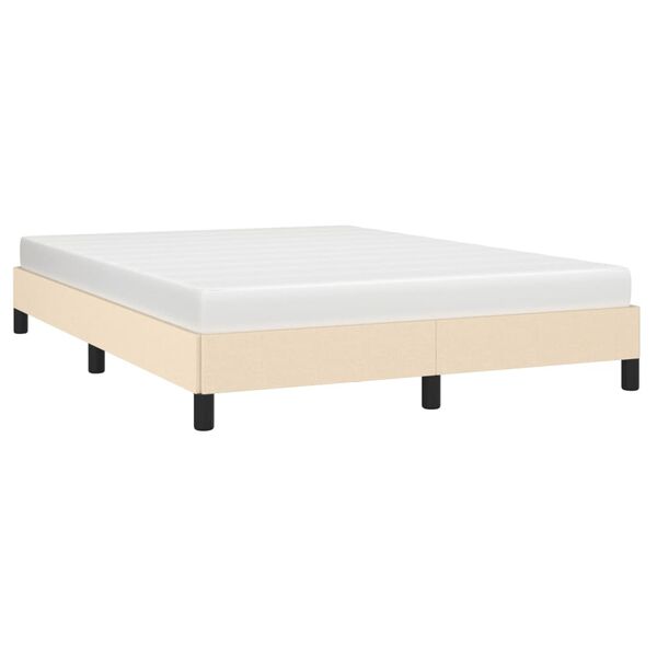 vidaXL Σκελετός Κρεβατιού Χωρίς Στρώμα Κρεμ 140x200 εκ.Υφασμάτινο