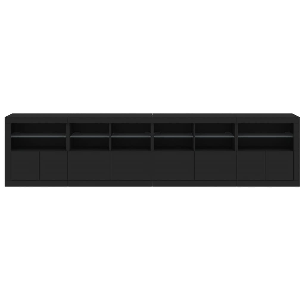 vidaXL Μπουφές με LED Μαύρος 283 x 37 x 67 εκ.