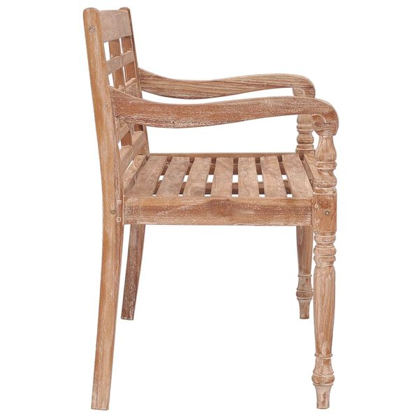 vidaXL Παγκάκι Batavia 120 εκ. Μασίφ Ξύλο Teak με Λευκό Φινίρισμα
