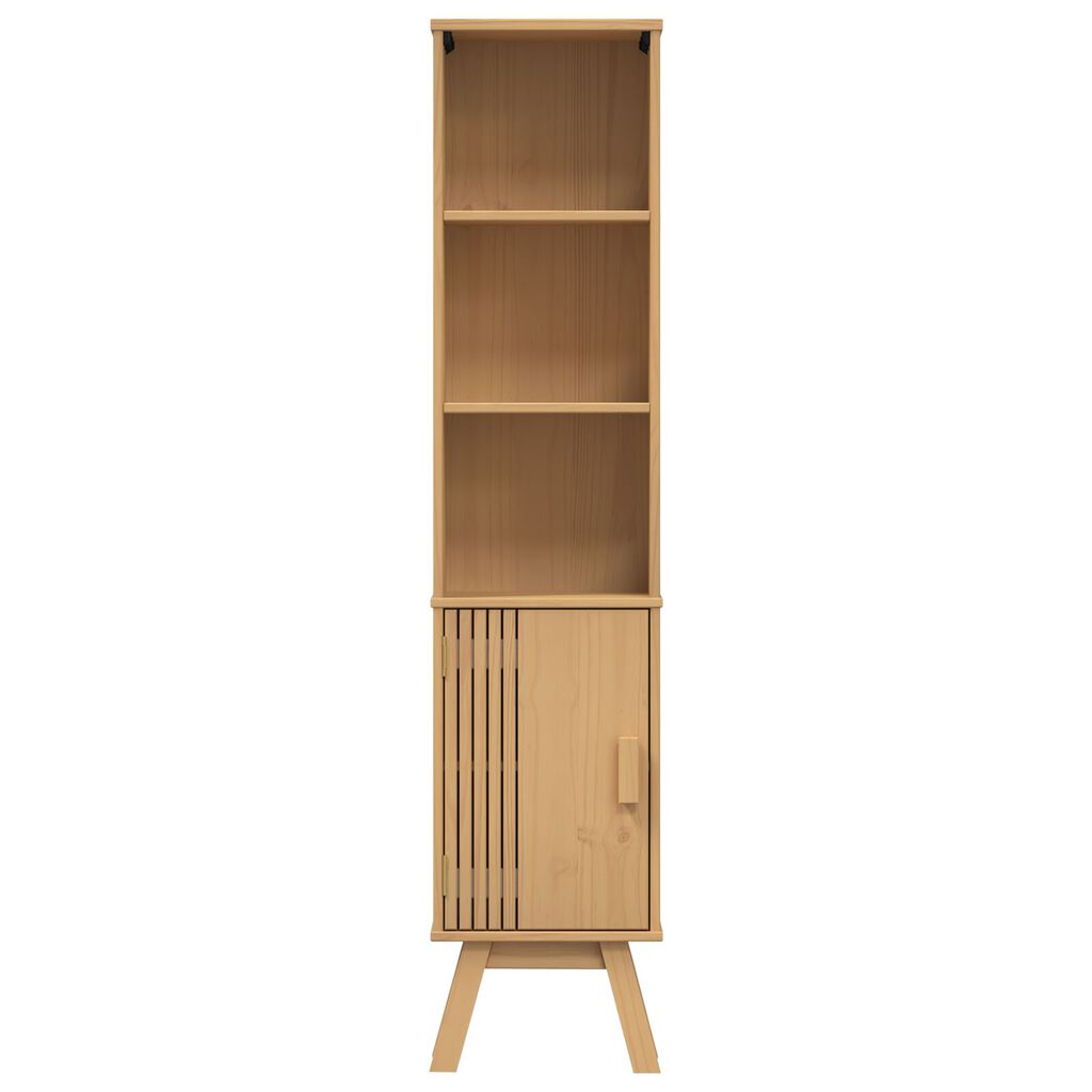 vidaXL Ντουλάπι Μπάνιου Καφέ 35x30x159 εκ Μασίφ ξύλο πεύκου