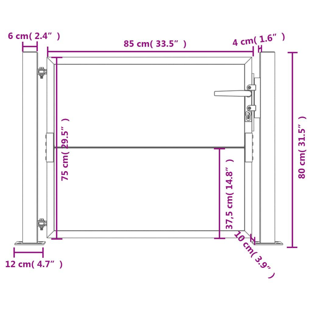 vidaXL Πύλη Κήπου 105x80 εκ. από Ατσάλι Corten