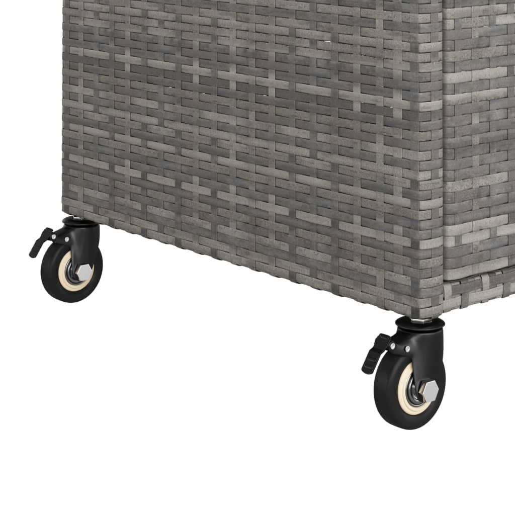 vidaXL Τρόλεϊ Μεταφοράς με Συρτάρι Γκρι 100x45x97 εκ. Συνθετικό Ρατάν