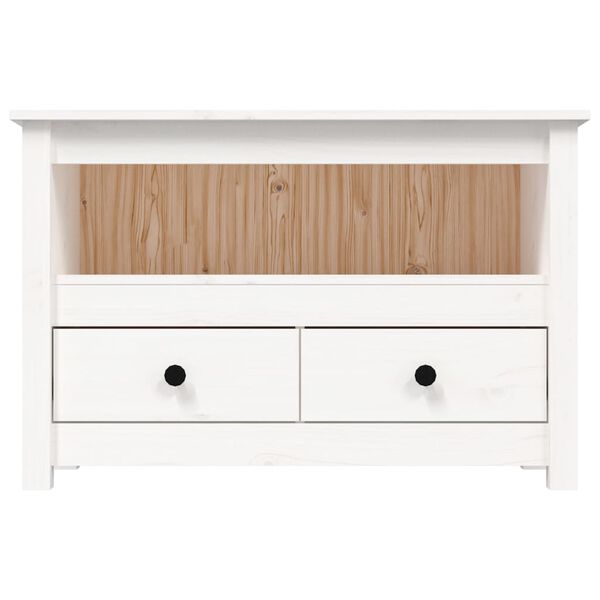 vidaXL Έπιπλο Τηλεόρασης Λευκό 79 x 35 x 52 εκ. από Μασίφ Ξύλο Πεύκου
