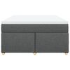 vidaXL Κρεβάτι Boxspring με Στρώμα Σκούρο Γκρι 140x200 εκ Υφασμάτινο