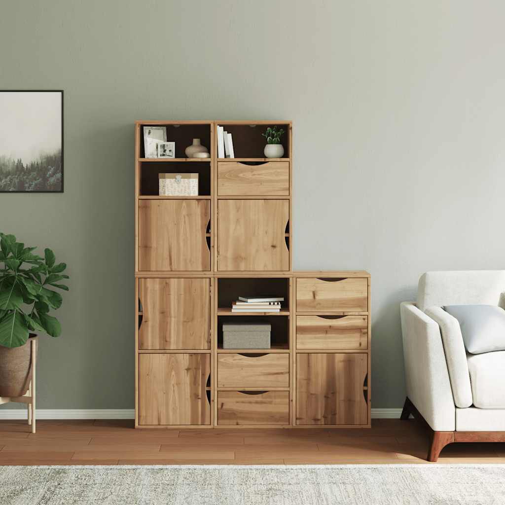 vidaXL Πλαϊνά ντουλάπια 5 τεμ. ODDA 40x24x79 εκ. από Μασίφ Ξύλο Πεύκου