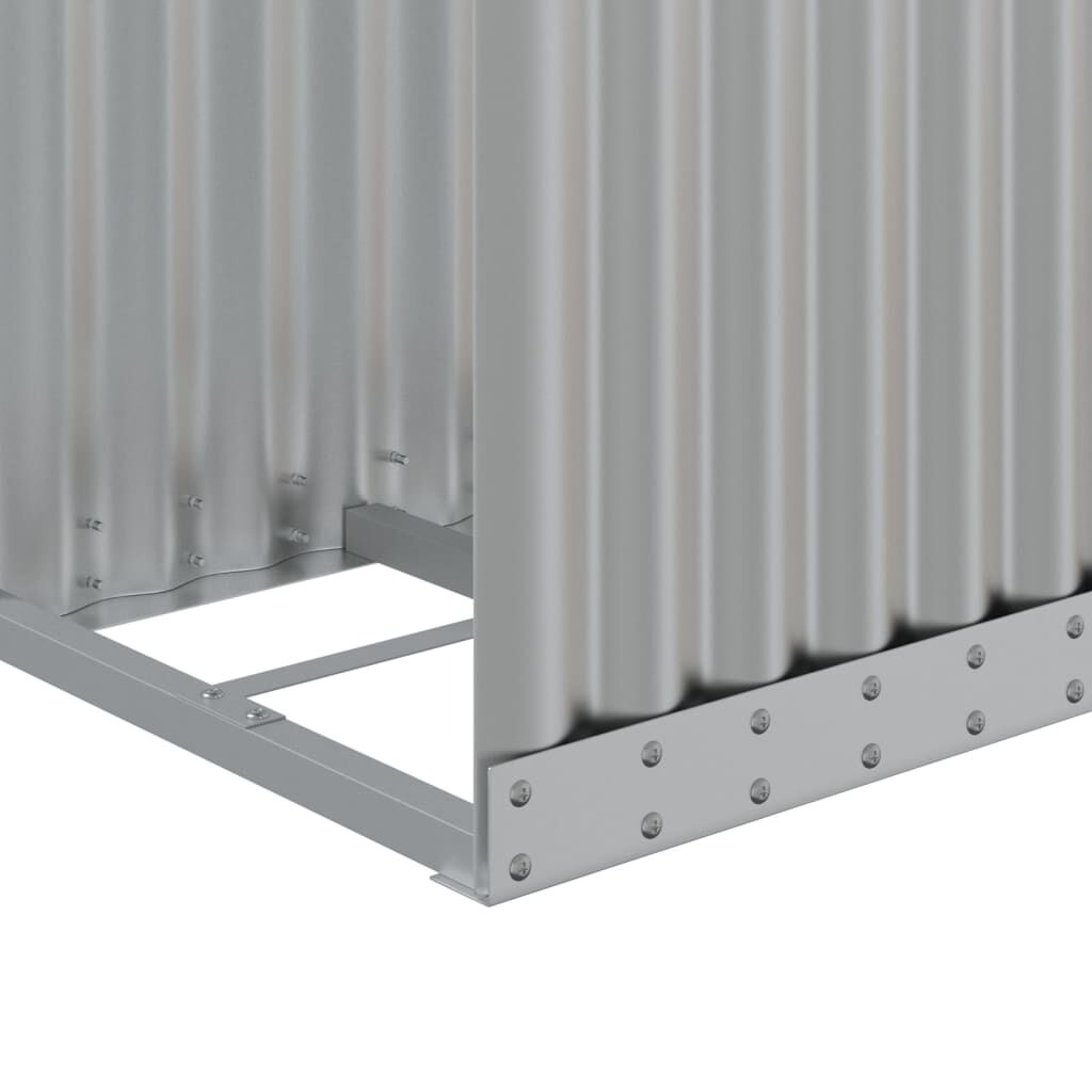vidaXL Ξυλοθήκη Ασημί 40x45x100 εκ. από Γαλβανισμένο Ατσάλι