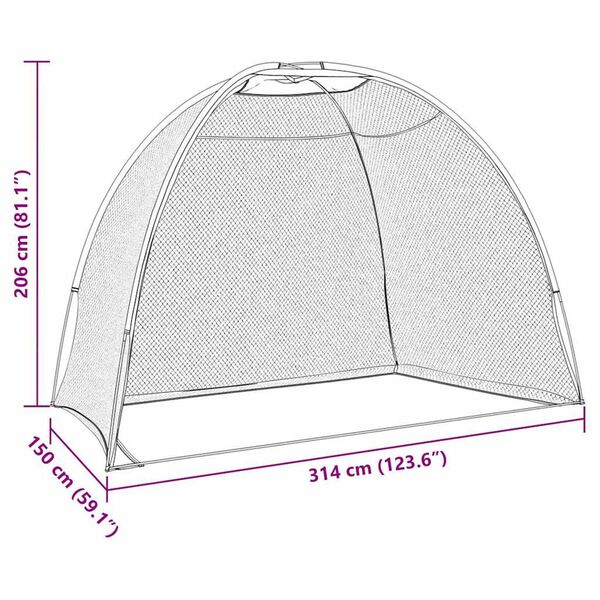 vidaXL Βοηθήματα εκπαίδευσης γκολφ Μαύρο 314 x 150 x 206 εκ.