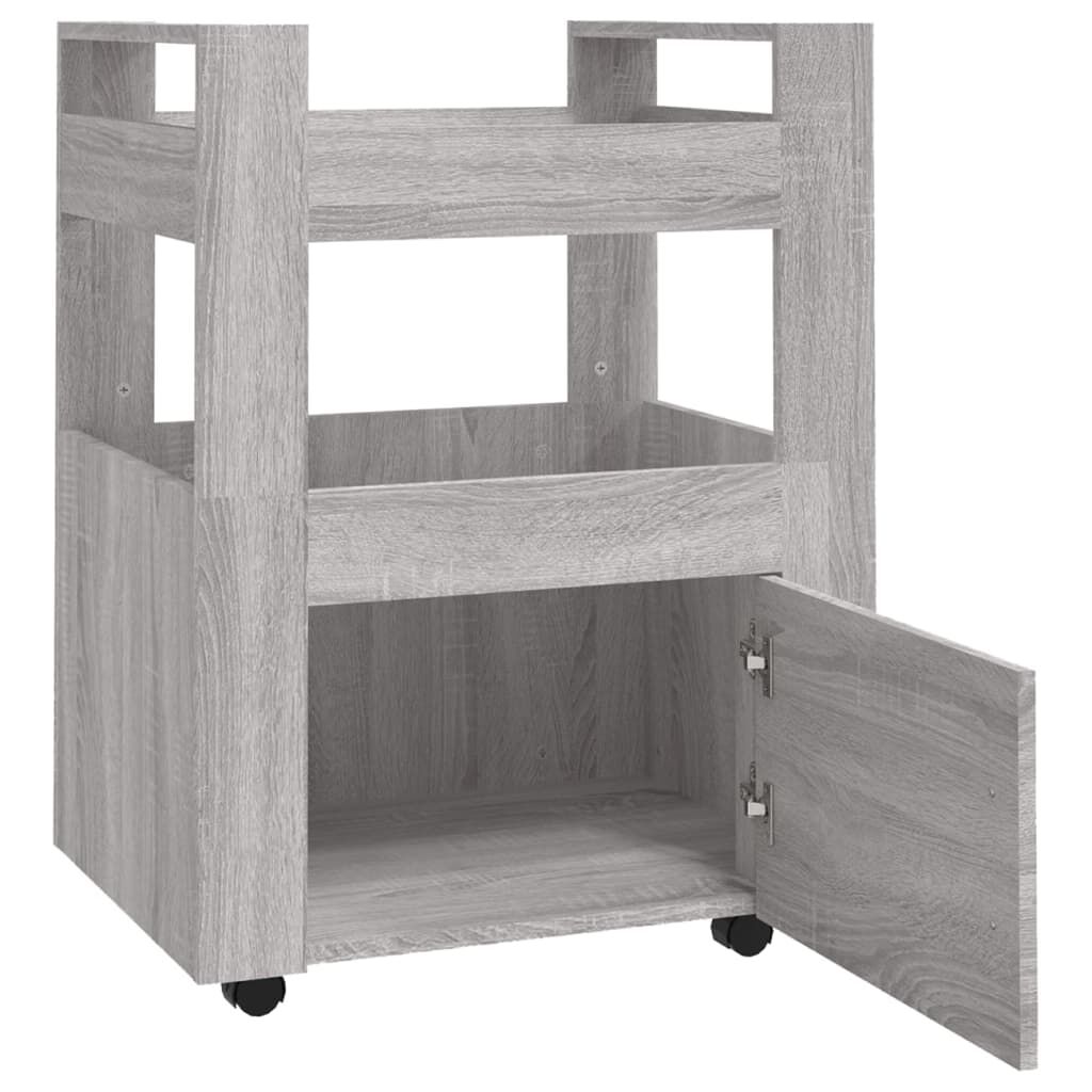vidaXL Τρόλεϊ Κουζίνας Sonoma Γκρι 60x45x80 εκ. από Επεξεργασμένο Ξύλο