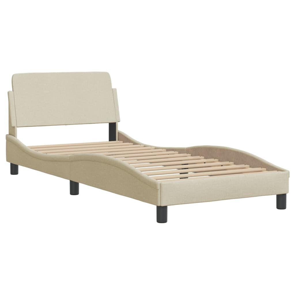 vidaXL Πλαίσιο κρεβατιού χωρίς στρώμα Κρέμα 80x200 cm Ύφασμα
