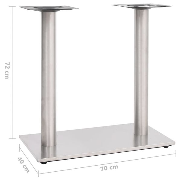 vidaXL Πόδι Τραπεζιού Bistro Ασημί 70x40x72 εκ. από Ανοξείδωτο Ατσάλι