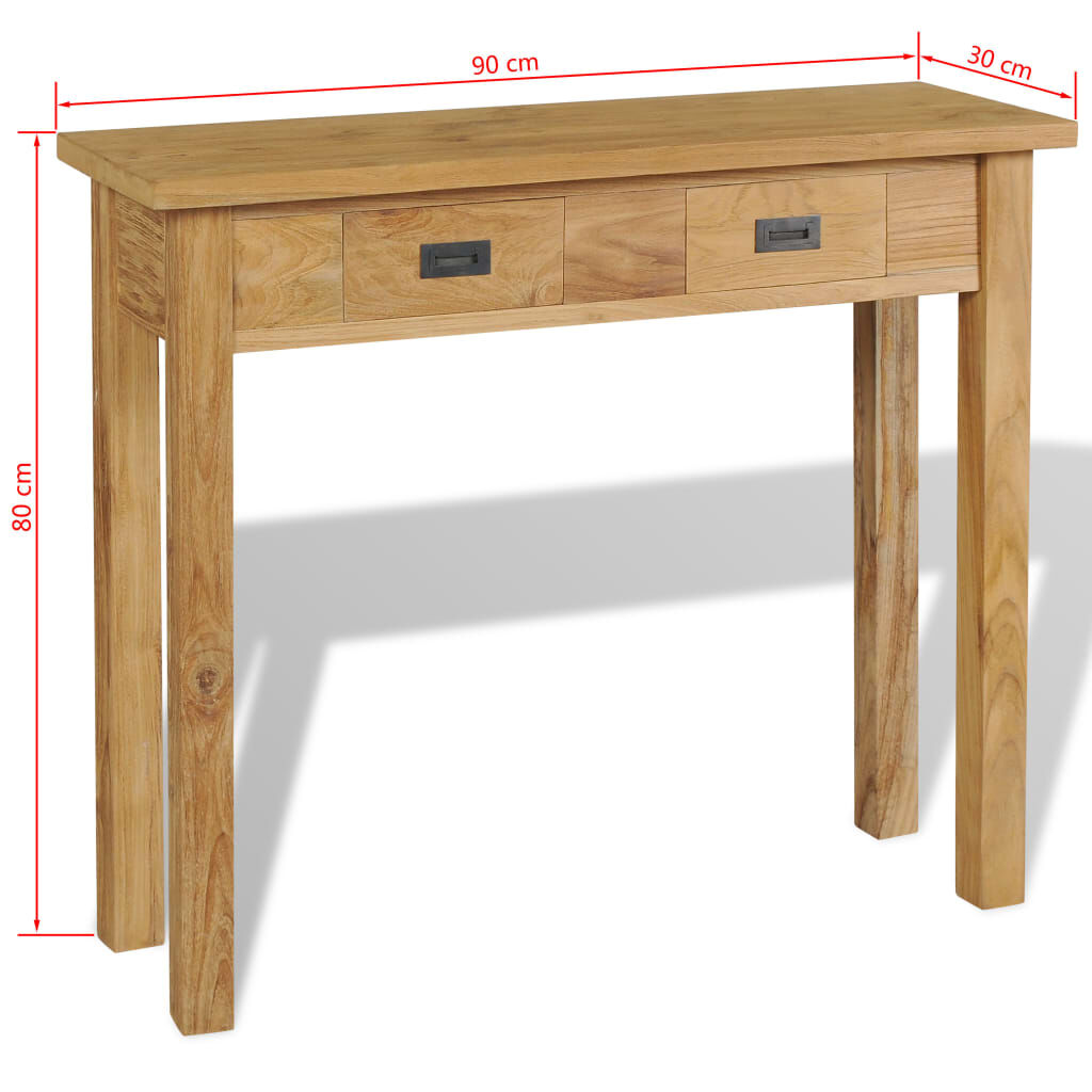vidaXL Τραπέζι Κονσόλα 90 x 30 x 80 εκ. από Μασίφ Ξύλο Teak