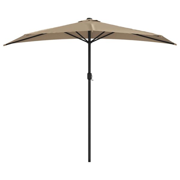 vidaXL Ομπρέλα Βεράντας Ημικυκλική Χρώμα Taupe 270x144 εκ Ιστός Αλουμ.