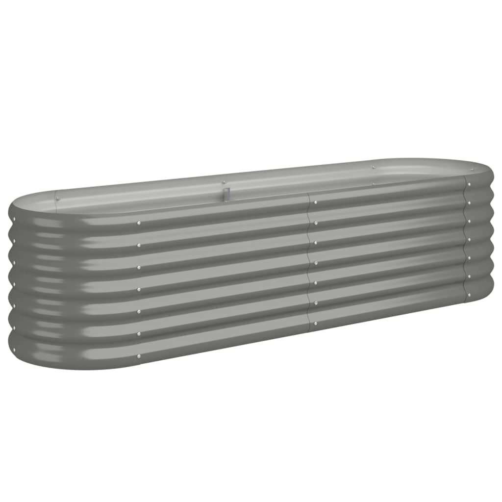 vidaXL Ζαρντινιέρα Υπερυψωμένη Γκρι 152x40x36 εκ. Ατσάλι Ηλεκτρ. Βαφή