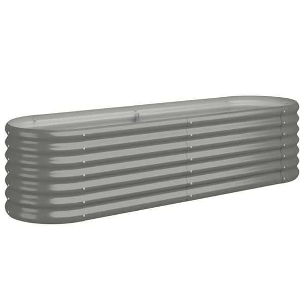vidaXL Ζαρντινιέρα Υπερυψωμένη Γκρι 152x40x36 εκ. Ατσάλι Ηλεκτρ. Βαφή
