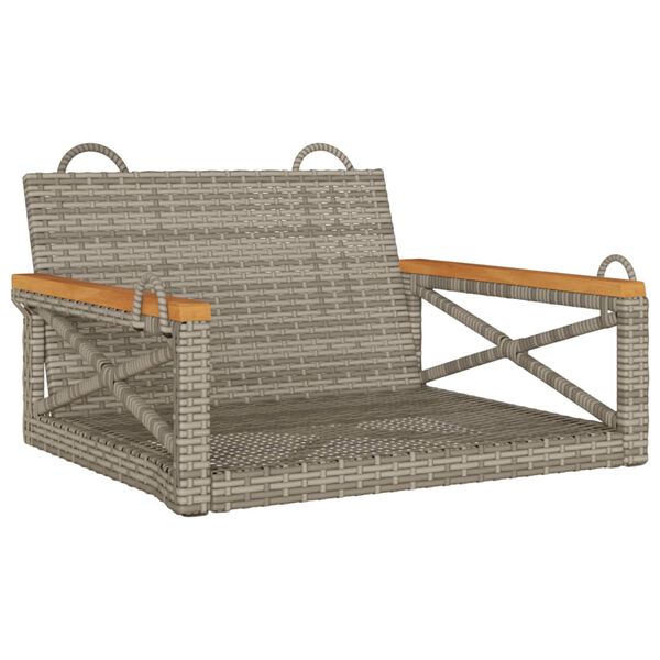 vidaXL Παγκάκι Κούνια Γκρι 63x62x40 εκ. από Συνθετικό Ρατάν