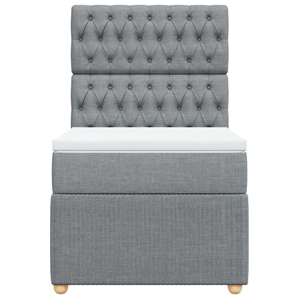 vidaXL Κρεβάτι Boxspring με Στρώμα Ανοιχτό Γκρι 80x200 εκ. Υφασμάτινο