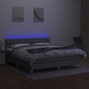 vidaXL &Kappa;&rho;&epsilon;&beta;ά&tau;&iota; Boxspring &mu;&epsilon; &Sigma;&tau;&rho;ώ&mu;&alpha; & LED &Alpha;&nu;.&Gamma;&kappa;&rho;&iota; 180x200 &epsilon;&kappa; &Upsilon;&phi;&alpha;&sigma;&mu;ά&tau;&iota;&nu;&omicron;