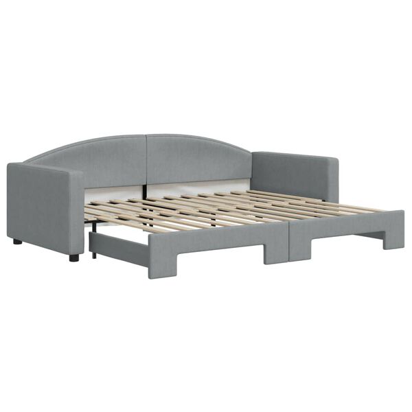 vidaXL Καναπές Κρεβάτι Συρόμενος Ανοιχτό Γκρι 90 x 200 εκ. Υφασμάτινος