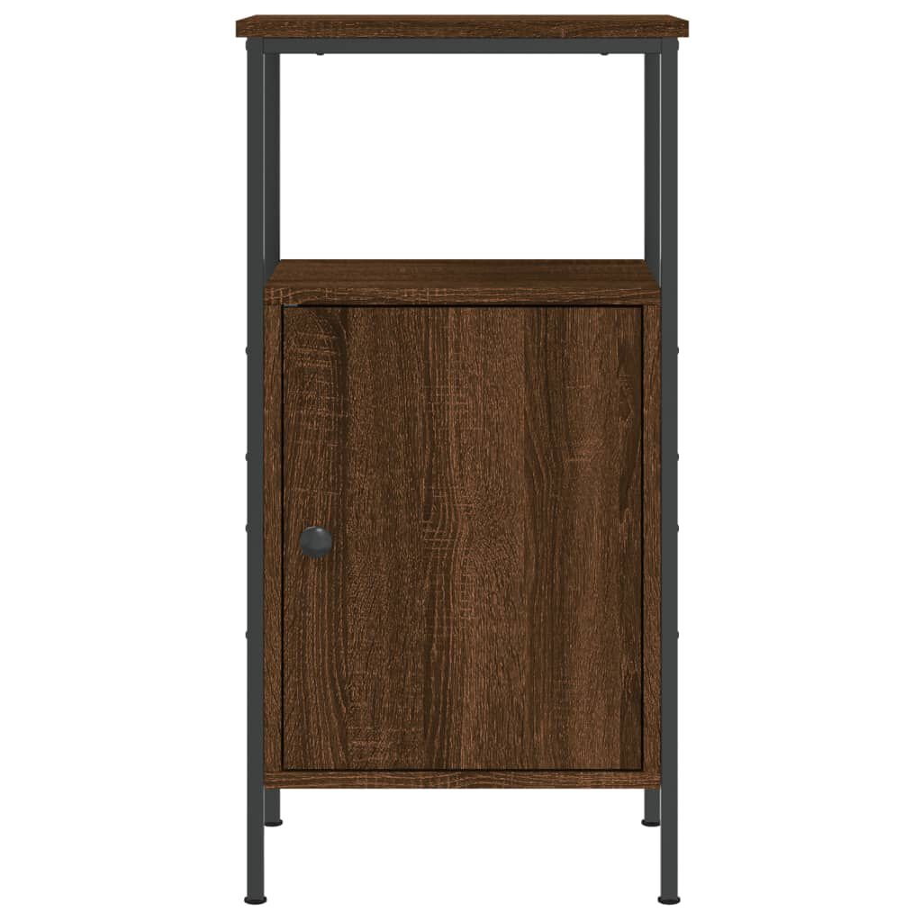 vidaXL Κομοδίνα 2 τεμ. Καφέ Δρυς 41 x 31 x 80 εκ. από Επεξεργ. Ξύλο