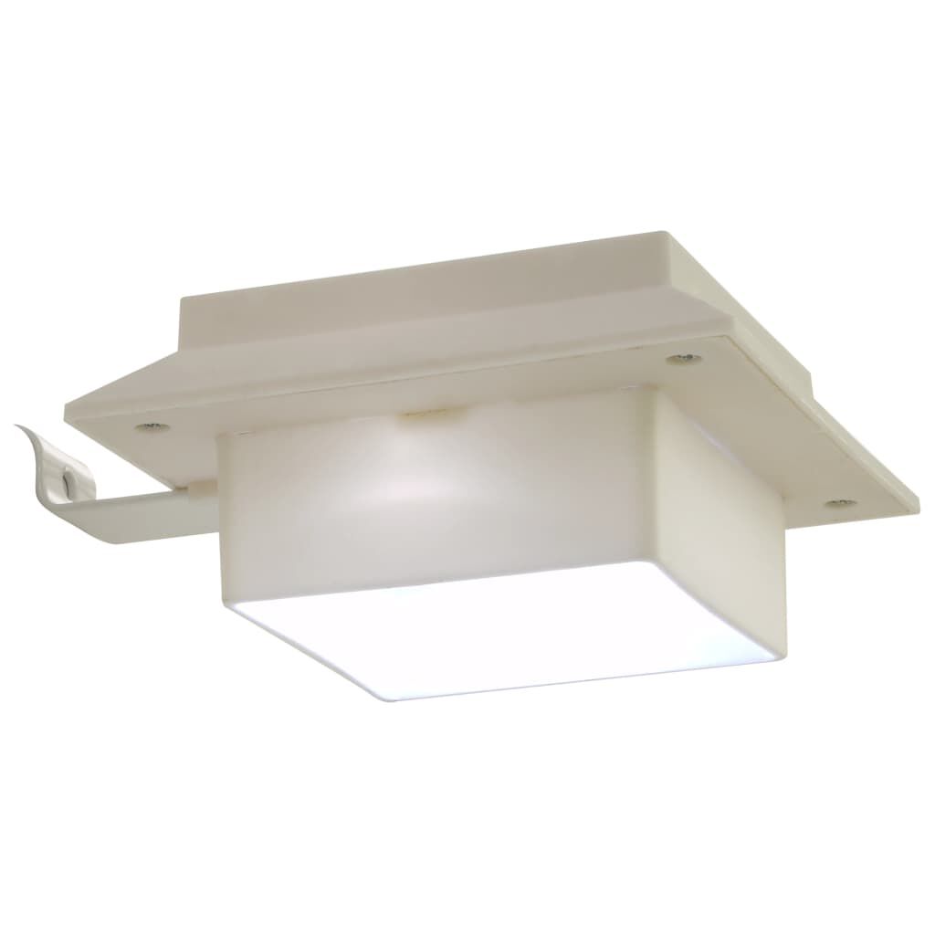 vidaXL Φωτιστικά Εξωτ. Χώρου Ηλιακά 6 τεμ. LED Τετράγωνα Λευκά 12 εκ.